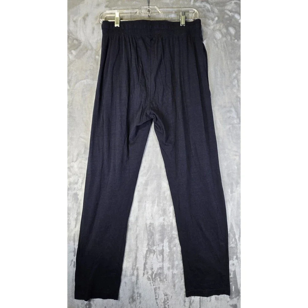 Hanes Lounge Pants Womens Med Navy Blue Pockets Elastic Drawstring Waist